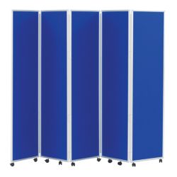 Concertina Display System Room Divider Royal Blue 5 Screen 180 cm