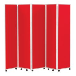 Concertina Display System Room Divider Red 5 Screen 180 cm