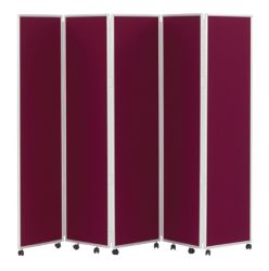 Concertina Display System Room Divider Wine 5 Screen 180 cm