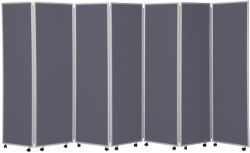 Concertina Display System Room Divider Grey 7 Screen 150 cm