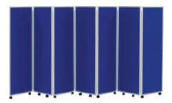 Concertina Display System Room Divider Royal Blue 7 Screen 150 cm