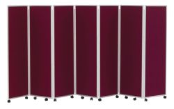 Concertina Display System Room Divider Wine 7 Screen 150 cm
