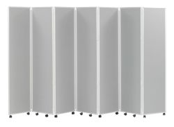 Concertina Display System Room Divider Grey 7 Screen 180 cm