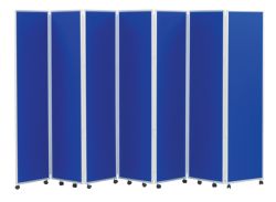 Concertina Display System Room Divider Royal Blue 7 Screen 180 cm