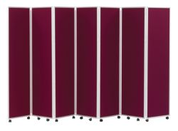 Concertina Display System Room Divider Wine 7 Screen 180 cm