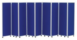 Concertina Display System Room Divider Royal Blue 9 Screen 150 cm