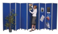 Concertina Display System Room Divider Royal Blue 9 Screen 180 cm