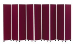 Concertina Display System Room Divider Wine 9 Screen 180 cm