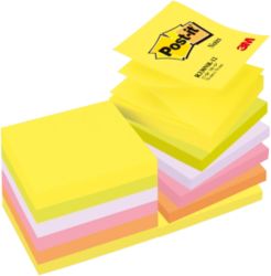 Post It Post It Notes Z Notes in Alternating Colours Assorted 76 x 76mm Pack 12 