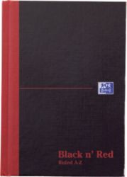 Black n Red Casebound Hardback Notebooks A Z A6