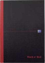 Black n Red casebound hardback notebook ruled A4 A Z index 192 pages
