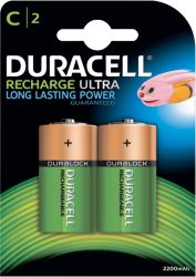 Duracell Rechargeable MN1400 Alkaline C Batteries Pack of 2 
