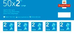 Royal Mail Postage 2nd Class Large Letter Stamps 50 Per Pack