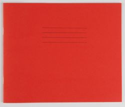32 Page Red Exercise Book 160X200MM Writing Book 6mm blue ruled centred on a 21mm red line