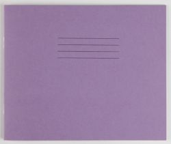 32 Page Purple Exercise Book 160X200MM Writing Book 4mm blue ruled centred on a 16mm red line