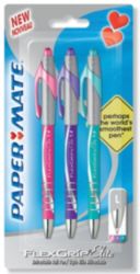 Papermate Flexgrip Retractable Assorted 3pk
