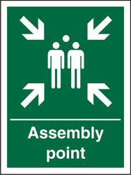 Safety Procedure Sign Fire Assembly Point Self Adhesive Vinyl 200 x 150 mm
