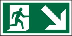 Safety Procedure Sign Down Right Self Adhesive Vinyl 300 x 150 mm