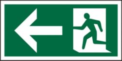 Safety Procedure Sign Left Self Adhesive Vinyl 300 x 150 mm