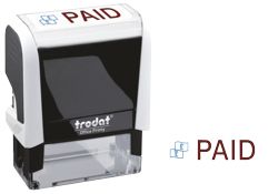 Stamp ever Trodat Pre Inked Stock Stamp Paid Red Impression Area 36 x 9 mm 