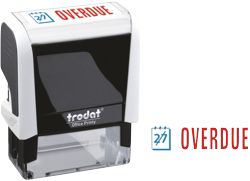 Stamp ever Trodat Pre Inked Stock Stamp Overdue Red Impression Area 36 x 9 mm 