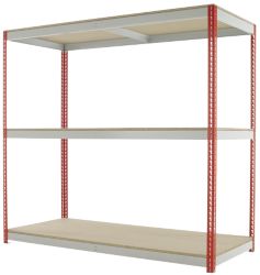 Kwik Rak Wide Span Shelving Red 1980H x 2100W x 900Dmm