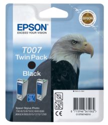 Epson T007 Black Printer Ink Cartridge Twin Pack T0074