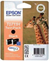 Epson T0711H Black Printer Ink Cartridge Twin Pack T07114H