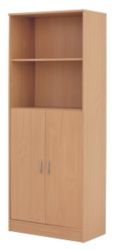 Duo Office Furniture Tall Cupboard Bookcase Beech 74W x 405D x 189H cm