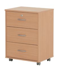Duo Office Furniture 3 Drawer Pedestal Beech 48W x 39D x 66H cm