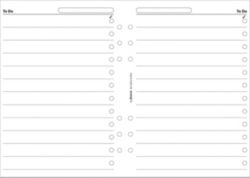 Filofax A5 Inserts To Do List 25 organiser size 210 x 148 mm