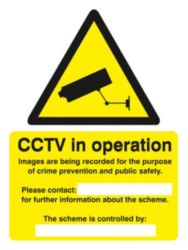 Warning Sign Warning CCTV Cameras In Constant Operation Self Adhesive Vinyl 125 x 150 mm