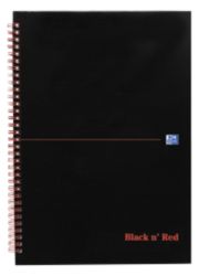 Black n Red Notebook wirebound hardback A5 90gsm ruled 140 pages