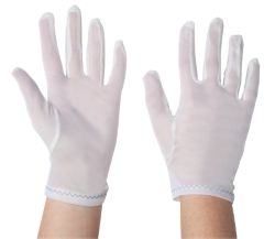 White Fabric Gloves Ladies
