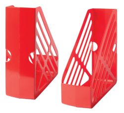 Large Capacity Plastic Magazine Files Red