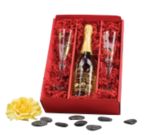 Zum Angebot - Set Goldflockentraum Sekt plus 2 Gläser