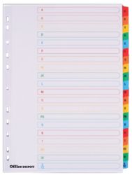 Juego de 20 separadores  alfábeticos cartulina Mylar Office Depot A4