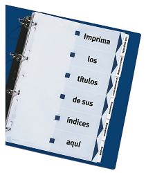 Juego separadores sin perforar 6 pestañas