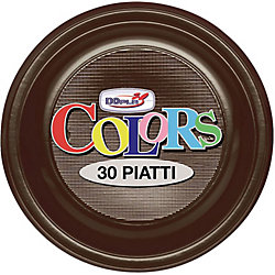 Piatti piani Dopla Colors plastica cioccolato 30 pezzi