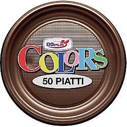 Piatti frutta Dopla Colors plastica cioccolato 50 pezzi