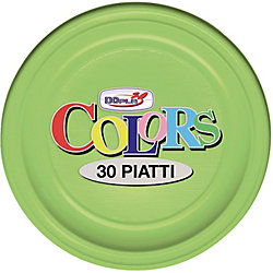Piatti piani Dopla Colors plastica verde acido 30 pezzi