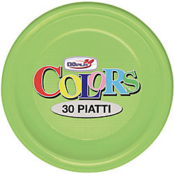Piatti fondi Dopla Colors plastica verde acido 30 pezzi