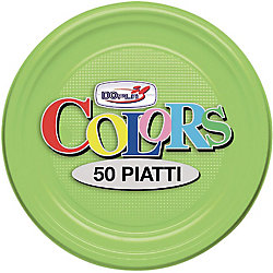 Piatti frutta Dopla Colors plastica verde acido 50 pezzi