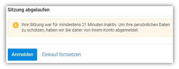 Sitzung abgelaufen