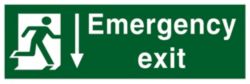 Safety Procedure Sign Emergency Exit Self Adhesive Vinyl 600 x 200 mm ...