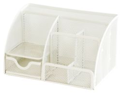 Organiseur de bureau Office Depot Treillis métallique Blanc 22,2 x 14 x 12,8 cm