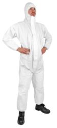 Click Once Protective Coverall With Hood Polyproylene, Polyethylene XL White