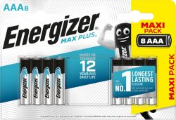 Piles Energizer Max Plus AAA LR03 1,5V Alcaline 8 Unités