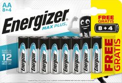 Piles Energizer Max Plus AA LR6 1,5V Alcaline 12 Unités