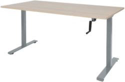 Bureau Assis Debout ajustable Schaffenburg Dextro Swing Lindberg Chêne, Argenté 1&nbsp;600 x 800 x 75 x 750   1&nbsp;250 mm